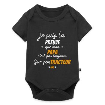 Ein Beweis dafür, dass mein Vater, mein Traktor, mein Vater, mein Landwirt, mein Vater - Baby Premium Kurzarmbody - Schwarz - Vorne