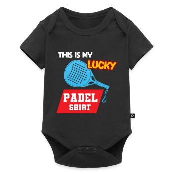 Padel Paddle Raquette Sport I Cadeau - Body à manches courtes Premium Bébé - noir - Devant