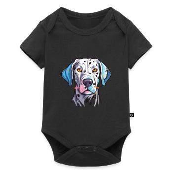 Dalmatian Dog Breed Watercolor Cartoon Kawaii Colo - Baby Premium short-sleeve bodysuit - black - Front
