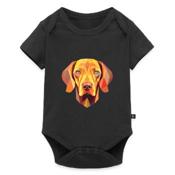 Vizsla chien race aquarelle dessin animé kawaii colorfu - Body à manches courtes Premium Bébé - noir - Devant