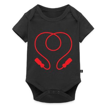 Conception de corde en forme de cœur rouge pour les sauteurs à la corde - Body à manches courtes Premium Bébé - noir - Devant