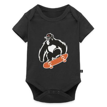 Skateboard, Skateboarder, Skater, Gorilla, Monkey, Animal - Baby Premium short-sleeve bodysuit - black - Front