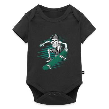 Skeleton Skull Skater Skateboarder Skateboarder - Baby Premium short-sleeve bodysuit - black - Front