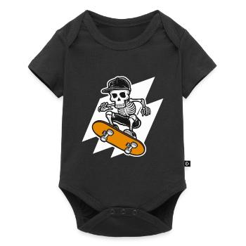 Skeleton Skull Skater Skateboarder Skateboarder - Baby Premium short-sleeve bodysuit - black - Front