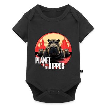 Planet of the hippos - Baby Premium short-sleeve bodysuit - black - Front