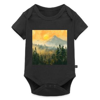 Mountains, Landscape, Nature, Trees, Sun - Baby Premium short-sleeve bodysuit - black - Front