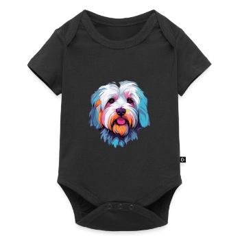 Cotons de Tuléar Race Chien Aquarelle Dessin Animé Kawa - Body à manches courtes Premium Bébé - noir - Devant