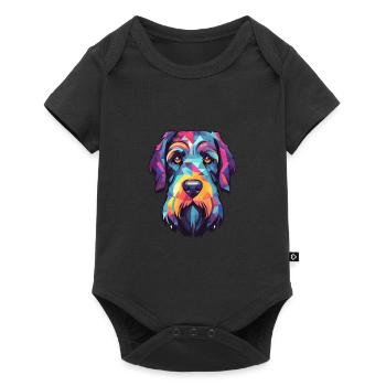 Giant Schnauzer Dog Breed Watercolor Cartoon Kawai - Baby Premium short-sleeve bodysuit - black - Front