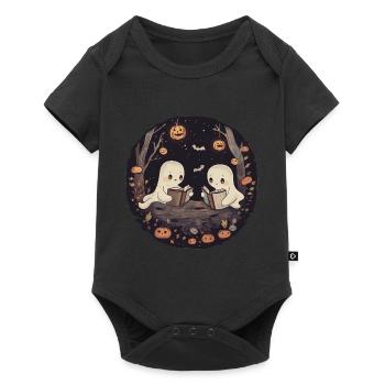 Ghosts, Reading, Book, Library, Halloween - Baby Premium short-sleeve bodysuit - black - Front