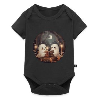 Ghosts, Reading, Book, Library, Halloween - Baby Premium short-sleeve bodysuit - black - Front