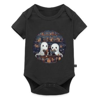 Ghosts, Reading, Book, Library, Halloween - Baby Premium short-sleeve bodysuit - black - Front