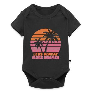Retro sunset with palm trees and saying - Baby Premium short-sleeve bodysuit - black - Front
