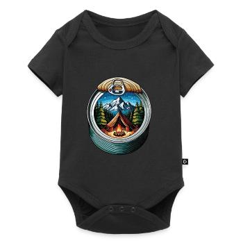 Camping Lagerfeuer Dose - Baby Premium Kurzarmbody - Schwarz - Vorne