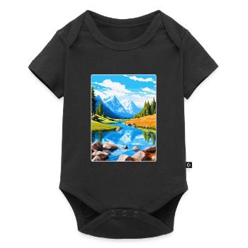 Aiguestortes I Estany de Sant Maurici Park Spanien - Baby Premium Kurzarmbody - Schwarz - Vorne