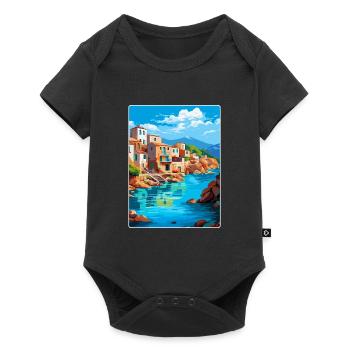 Crète Grèce Affiche de voyage vintage WPA Souvenir - Body à manches courtes Premium Bébé - noir - Devant