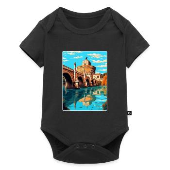 St Angelo Bridge Italy Vintage Travel Poster WPA - Baby Premium short-sleeve bodysuit - black - Front