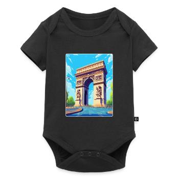 Arc de Triomphe Paris France Vintage Poster de voyage - Body à manches courtes Premium Bébé - noir - Devant
