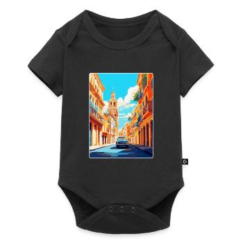 Valence Espagne Affiche de voyage vintage Souvenir WPA - Body à manches courtes Premium Bébé - noir - Devant