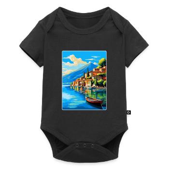 Lac d’Iseo Italie Affiche de voyage vintage Souvenir WPA - Body à manches courtes Premium Bébé - noir - Devant