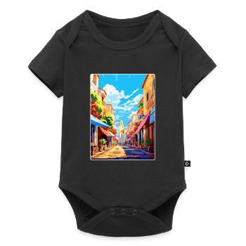 Perpignan Frankreich Vintage Reiseplakat Souvenir - Baby Premium Kurzarmbody - Schwarz - Vorne