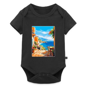 Crète Grèce Affiche de voyage vintage WPA Souvenir - Body à manches courtes Premium Bébé - noir - Devant