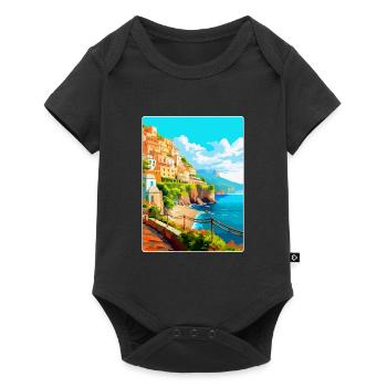 Amalfi Italie Affiche de voyage vintage WPA Souvenir - Body à manches courtes Premium Bébé - noir - Devant