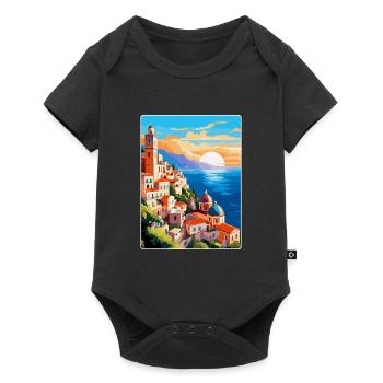 Amalfi Italie Affiche de voyage vintage WPA Souvenir - Body à manches courtes Premium Bébé - noir - Devant