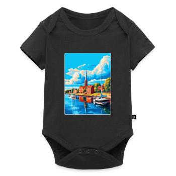 Vaasa Finlande Affiche de voyage vintage WPA Souvenir - Body à manches courtes Premium Bébé - noir - Devant