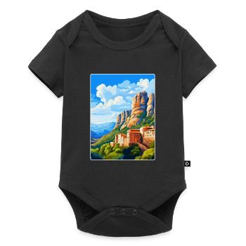 Montserrat Spain Vintage Travel Poster Souvenir - Baby Premium short-sleeve bodysuit - black - Front