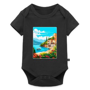 Mallorca Spanien Vintage Reiseplakat Souvenir WPA - Baby Premium Kurzarmbody - Schwarz - Vorne