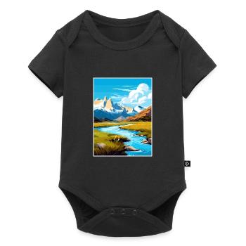 Torres Del Paine Affiche de voyage vintage souvenir - Body à manches courtes Premium Bébé - noir - Devant