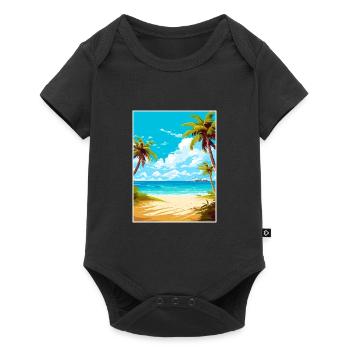 Turks and Caicos Islands Caribbean Travel Poster - Baby Premium short-sleeve bodysuit - black - Front