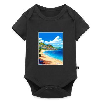Saint Maarten Karibik Vintage Reiseposter - Baby Premium Kurzarmbody - Schwarz - Vorne