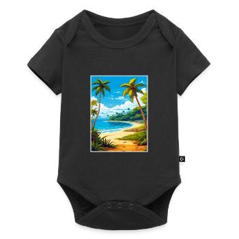 Jamaica Caribbean Vintage Travel Poster Souvenir - Baby Premium short-sleeve bodysuit - black - Front