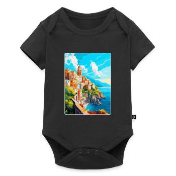 Amalfi Italie Affiche de voyage vintage WPA Souvenir - Body à manches courtes Premium Bébé - noir - Devant