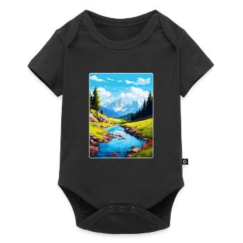 Aiguestortes I Estany de Sant Maurici Park Spanien - Baby Premium Kurzarmbody - Schwarz - Vorne