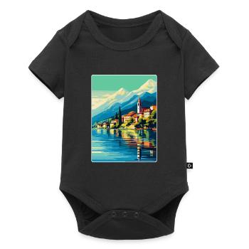 Lake Como Italy Vintage Travel Poster Souvenir WPA - Baby Premium short-sleeve bodysuit - black - Front