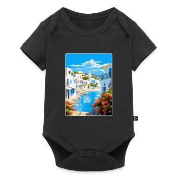 Paros Greece Vintage Travel Poster WPA Souvenir - Baby Premium short-sleeve bodysuit - black - Front