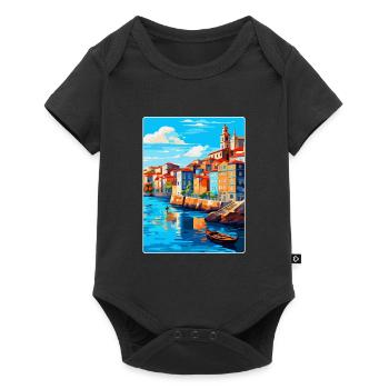 Porto Portugal Vintage Travel Poster Souvenir WPA - Baby Premium short-sleeve bodysuit - black - Front