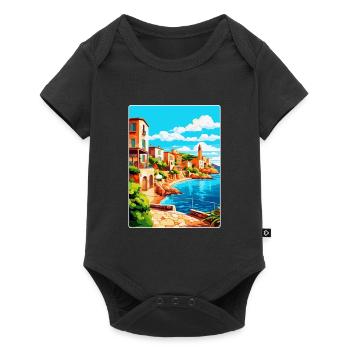 Costa Brava Spanien Vintage Reiseplakat Souvenir - Baby Premium Kurzarmbody - Schwarz - Vorne
