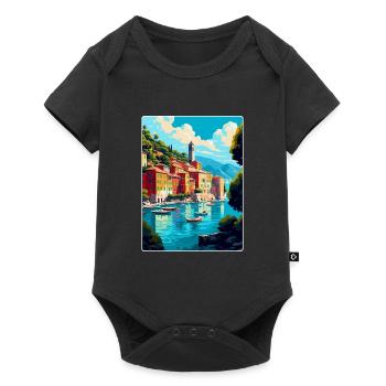 Portofino Italie Affiche de voyage vintage Souvenir WPA - Body à manches courtes Premium Bébé - noir - Devant
