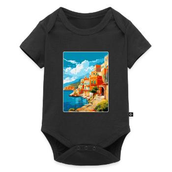 Crète Grèce Affiche de voyage vintage WPA Souvenir - Body à manches courtes Premium Bébé - noir - Devant