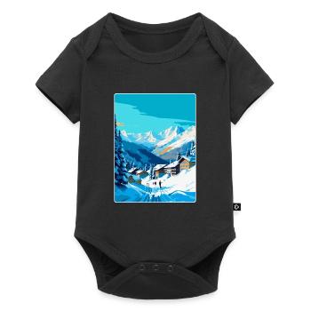 Les Arcs France Vintage Travel Poster Souvenir WPA - Baby Premium short-sleeve bodysuit - black - Front