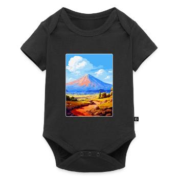Parc national du Teide Espagne Affiche de voyage vintage - Body à manches courtes Premium Bébé - noir - Devant