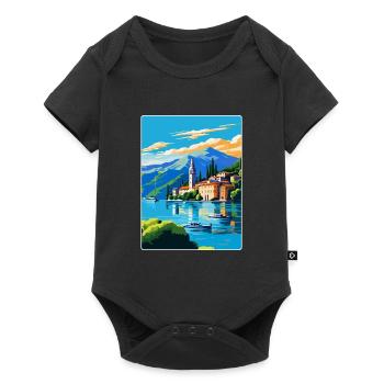 Lake Como Italy Vintage Travel Poster Souvenir WPA - Baby Premium short-sleeve bodysuit - black - Front