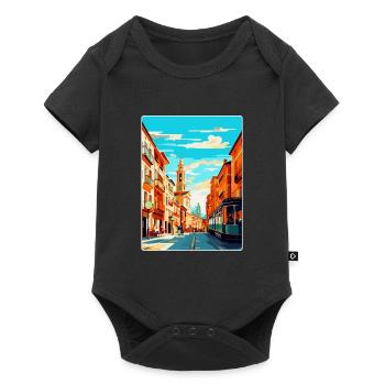 Pampelune Espagne Affiche de voyage vintage Souvenir WPA - Body à manches courtes Premium Bébé - noir - Devant