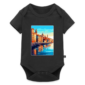 Porto Portugal Vintage Travel Poster Souvenir WPA - Baby Premium short-sleeve bodysuit - black - Front