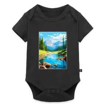 Aiguestortes I Estany de Sant Maurici Park Spanien - Baby Premium Kurzarmbody - Schwarz - Vorne