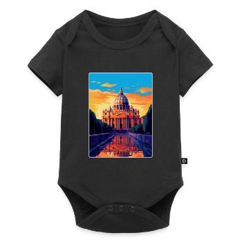 Petersdom Italien Vintage Reiseplakat - Baby Premium Kurzarmbody - Schwarz - Vorne