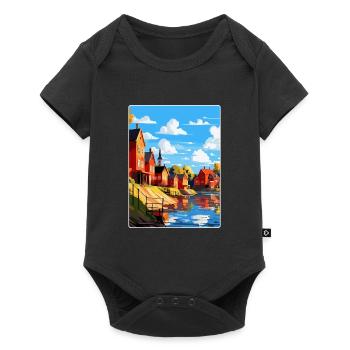 Porvoo Finlande Affiche de voyage vintage souvenir WPA - Body à manches courtes Premium Bébé - noir - Devant